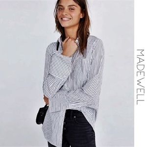 MADEWELL Bristol Stripe Oversized Button Shirt